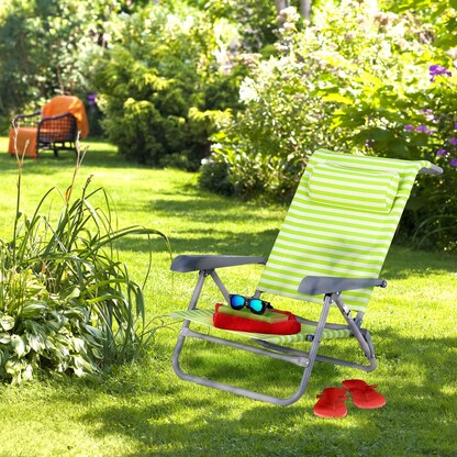 Artikelbild 4 für relaxdays Liegestuhl mit Armlehnen grün, 1 St., Artikelnummer 768327