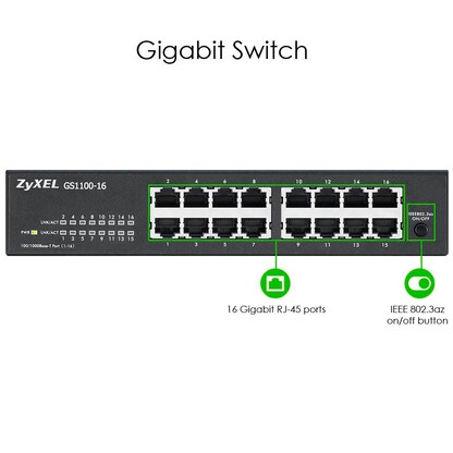Artikelbild 5 für ZYXEL GS1100-16 Switch 16-fach, Artikelnummer 387039