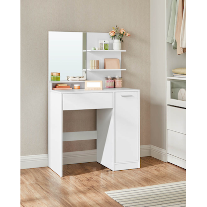 Artikelbild 4 für VASAGLE Schminktisch rechteckig Melamin, Spanplatte weiß 80,0 x 40,0 x 132,0 cm, 1 St., Artikelnummer 438537