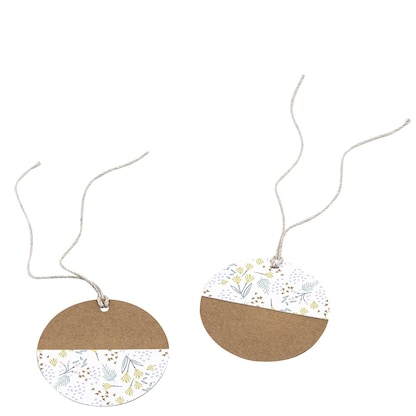 Artikelbild 3 für artoz Geschenkanhänger braun, weiß Hangtag Set kraft Ø 6,5 cm, 6 St., Artikelnummer 517551