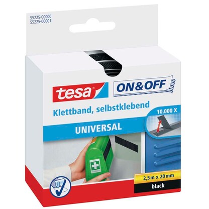 Artikelbild für tesa Klettband ON & OFF® schwarz, 1 Rolle, Artikelnummer 724159