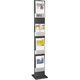 Artikelbild 1 für Kerkmann Prospektständer silber DIN A4 4 Fächer 30,0 x 30,0 x 175,0 cm, 1 St., Artikelnummer 473241