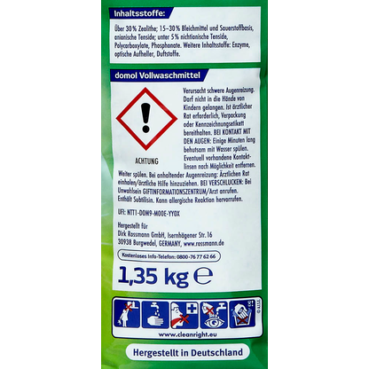 Artikelbild 5 für domol Waschmittel Pulver, 1,35 kg, Artikelnummer 538717