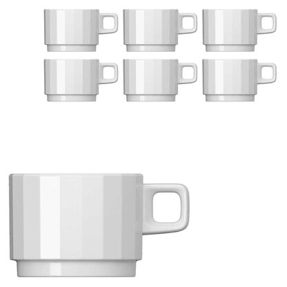 Artikelbild für BAUSCHER Kaffeetassen EDGE weiß 0,20 l, 6 St., Artikelnummer 819429
