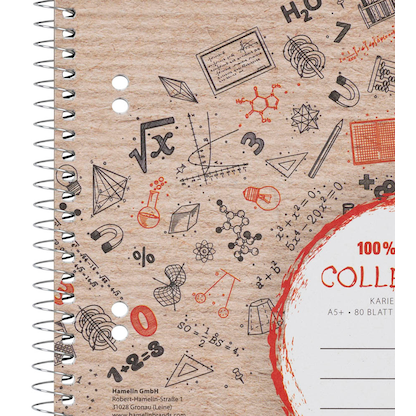 Artikelbild 6 für LANDRÉ® Collegeblock Recycling Kleinformat kariert DIN A5 Innenrand, 1 St., Artikelnummer 703452