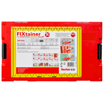 Artikelbild 12 für fischer FixTainer - DuoPower Elektriker 2K 535970 Dübel- und Schrauben-Sortiment, 300-teilig, Artikelnummer 480016