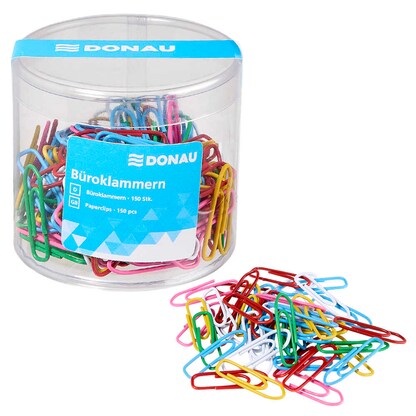 Artikelbild für DONAU Büroklammern farbsortiert kunststoffüberzogen, 150 St., Artikelnummer 694046