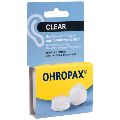 Artikelbild 5 für OHROPAX® Silicon CLEAR Ohrstöpsel 23 dB Silikon, 6 St., Artikelnummer 300248