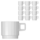 Artikelbild 1 für BAUSCHER Kaffeetassen EDGE weiß 0,25 l, 12 St., Artikelnummer 819486