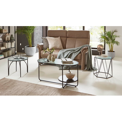 Artikelbild 5 für HAKU Möbel Couchtisch oval Sicherheitsglas schwarz 90,0 x 42,0 x 49,0 cm, 1 St., Artikelnummer 772192