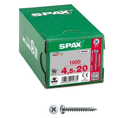 Artikelbild für SPAX® Universalschrauben Z2 Halbrundkopf WIROX 0231010450205 4,5 mm x 20 mm, 1.000 St., Artikelnummer 394367