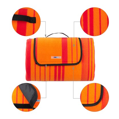 Artikelbild 2 für relaxdays Picknickdecke isoliert orange/rot 200,0 x 200,0 cm, 1 St., Artikelnummer 449043