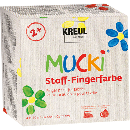 Artikelbild für KREUL MUCKI Stoffmalfarbe farbsortiert 4 x 150,0 ml, 4 St., Artikelnummer 115572