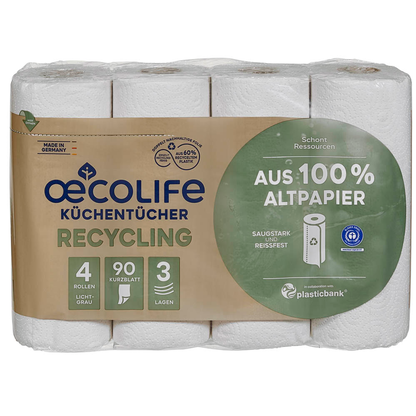Artikelbild 4 für oecolife Küchenrollen 3-lagig, 4 Rollen, Artikelnummer 671699