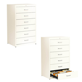 Artikelbild 1 für mauser client cardy Karteischrank reinweiß 6 Schubladen 80,0 x 60,0 x 135,0 cm, 1 St., Artikelnummer 259539