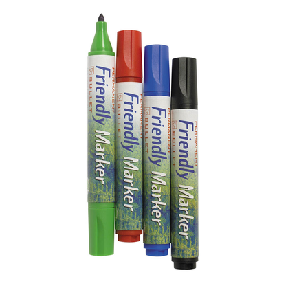 Artikelbild für BALLOGRAF® Friendly Fine Permanentmarker-Set farbsortiert 1,5 - 3,0 mm, 4 St., Artikelnummer 164519