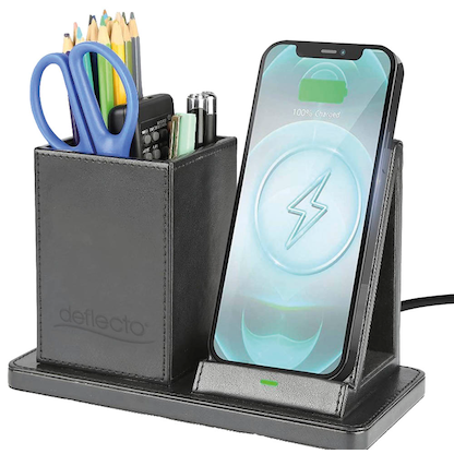 Artikelbild für magnetoplan Schreibtisch-Organizer mit Qi-Ladefunktion schwarz Lederimitat 21,0 x 10,5 x 14,3 cm, Artikelnummer 606857