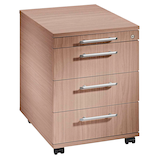 Artikelbild 1 für HAMMERBACHER AC30 Rollcontainer nussbaum 4 Auszüge 42,8 x 58,0 x 59,0 cm, Artikelnummer 984377