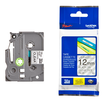 Artikelbild für brother Schriftband TZe-131 TZE131, 12 mm, schwarz auf transparent, 1 St., Artikelnummer 653071