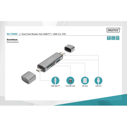 Artikelbild 4 für DIGITUS Multi-microSD, SD-Kartenleser silber, Artikelnummer 325627
