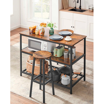 Artikelbild 4 für VASAGLE Küchenregal schwarz, vintagebraun 120,0 x 60,0 x 90,0 cm, 1 St., Artikelnummer 760086