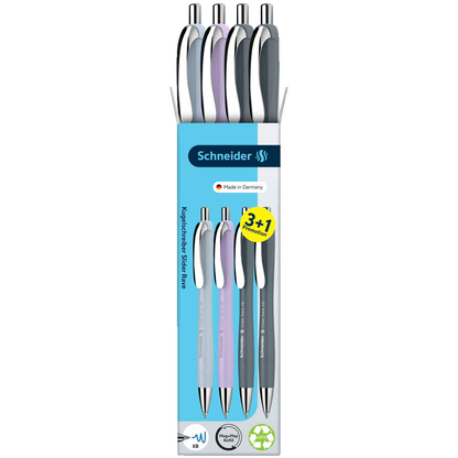 Artikelbild 3 für 3 + 1 GRATIS: Schneider Kugelschreiber Slider Rave XB farbsortiert, Schreibfarbe: blau, 3 St. + GRATIS 1 St., Artikelnummer 787067