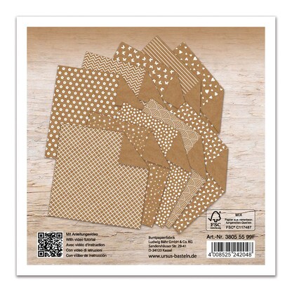 Artikelbild 9 für URSUS® Faltblätter Kraftpapier braun-weiß 100 St., Artikelnummer 232807