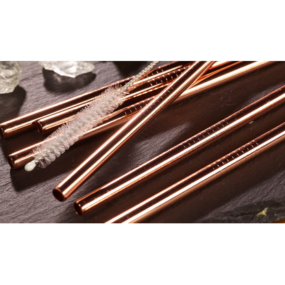 Artikelbild 3 für 6 Echtwerk Edelstahl-Strohhalme braun, Artikelnummer 649949