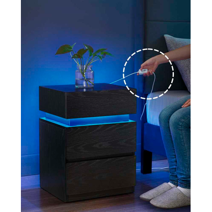 Artikelbild 6 für VASAGLE Nachttisch rechteckig Spanplatte schwarz 40,0 x 35,0 x 55,0 cm, 1 St., Artikelnummer 759839