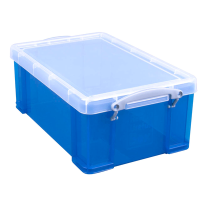 Artikelbild für Really Useful Box Aufbewahrungsbox 9,0 l transparent, blau 39,5 x 25,5 x 15,5 cm, 1 St., Artikelnummer 305420