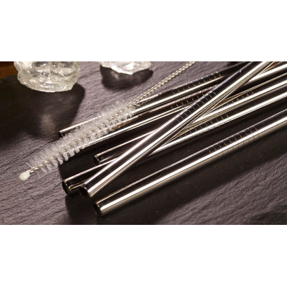 Artikelbild 4 für 6 Echtwerk Edelstahl-Strohhalme silber, Artikelnummer 649958