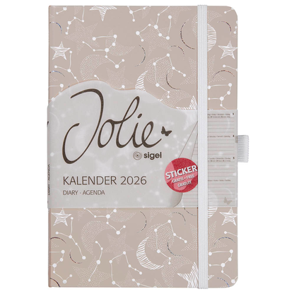 Artikelbild 2 für SIGEL Buchkalender Jolie 2026 Cosmic Fantasy Beige, 1 St., Artikelnummer 568689