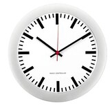 Artikelbild 1 für PEWETA Funkwanduhr Bahnhof weiß silber Kunststoff, Ø 30,0 cm, Artikelnummer 345132