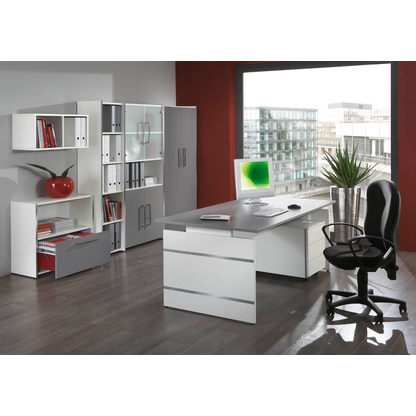 Artikelbild 4 für Kerkmann Priola höhenverstellbarer Schreibtisch grafit rechteckig, C-Fuß-Gestell silber 180,0 x 80,0 cm, Artikelnummer 449583