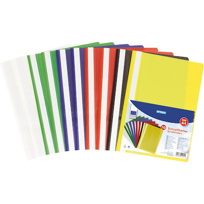 Artikelbild für STYLEX TOPPOINT Schnellhefter STYLEX 41162 Kunststoff farbsortiert DIN A4, 10 St., Artikelnummer 909616