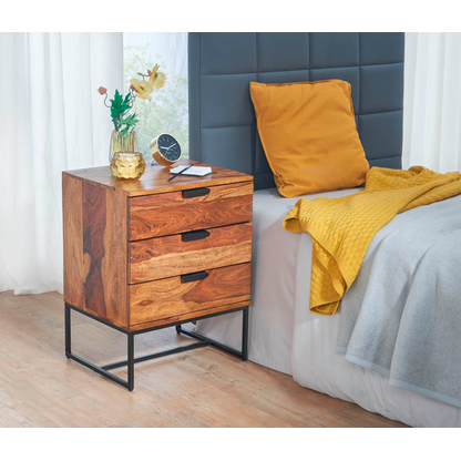 Artikelbild 3 für WOHNLING Nachttisch rechteckig Massivholz sheesham 40,0 x 50,0 x 65,0 cm, 1 St., Artikelnummer 166676