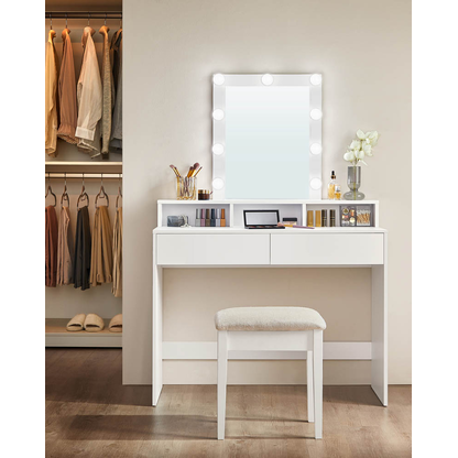 Artikelbild 6 für VASAGLE Schminktisch rechteckig Melamin, Spanplatte weiß 100,0 cm 40,0 cm, 1 St., Artikelnummer 439287