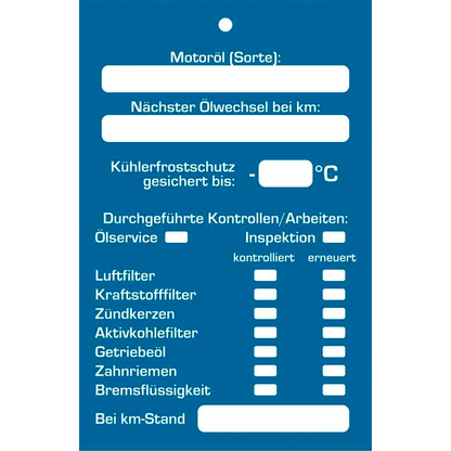 Artikelbild 2 für EICHNER Hängeetiketten Inspektion blau 65,0 x 10,0 cm 2-seitig bedruckt, 300 St., Artikelnummer 700959