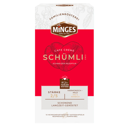 Artikelbild für MINGES Café Créme Schümli 2 Kaffeekapseln, Arabicabohnen mild, 52,0 g, Artikelnummer 834806