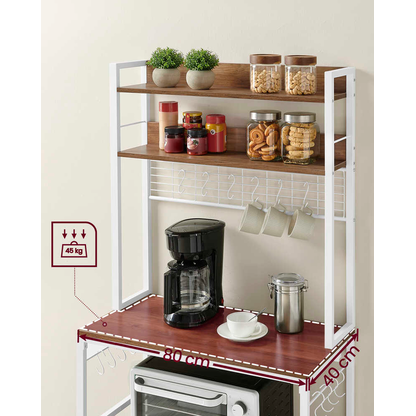 Artikelbild 4 für VASAGLE Küchenregal weiß, walnussbraun 80,0 x 40,0 x 170,0 cm, 1 St., Artikelnummer 759849