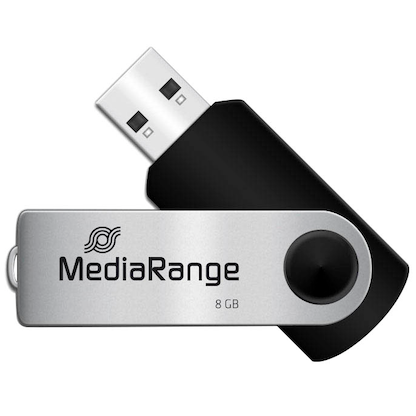 Artikelbild für MediaRange USB-Stick schwarz, silber 8 GB, 1 St., Artikelnummer 435661