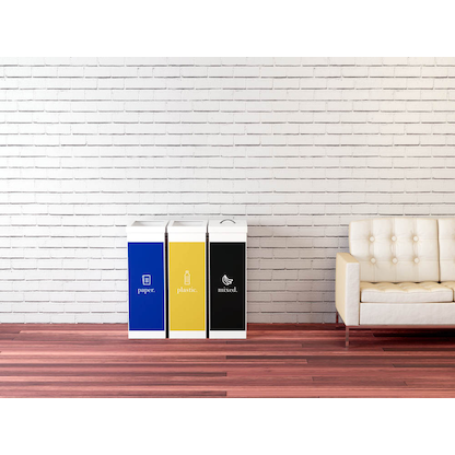 Artikelbild 3 für PAPERFLOW Mülleimer 60,0 l weiß, blau, 1 St., Artikelnummer 300891