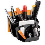 Artikelbild 1 für cep Schreibtisch-Organizer Mineral schwarz Polystyrol 6 Fächer 14,3 x 15,8 x 9,3 cm, Artikelnummer 251099