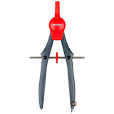 Artikelbild 1 für Kores® Zirkel Cirkos grau-rot, 1 St., Artikelnummer 766869