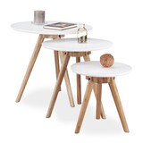 Artikelbild 1 für relaxdays Beistelltische-Set rund MDF-Platte weiß, 3 St., Artikelnummer 519193