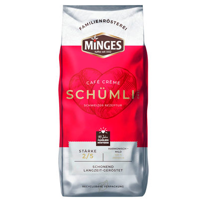 Artikelbild für MINGES CAFFÈ CREMÉ Schümli 2 Kaffeebohnen, Arabicabohnen mild, 1000 g, Artikelnummer 324202