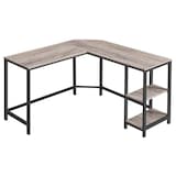 Artikelbild 1 für VASAGLE Schreibtisch greige L-Form, 8-Fuß-Gestell schwarz 88,0 / 138,0 x 49,0 cm, Artikelnummer 260867