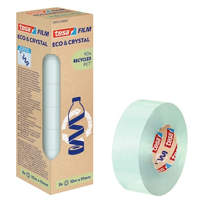 Artikelbild für tesa ECO & CRYSTAL Klebefilm transparent 19,0 mm x 10,0 m 8 Rollen, Artikelnummer 176844