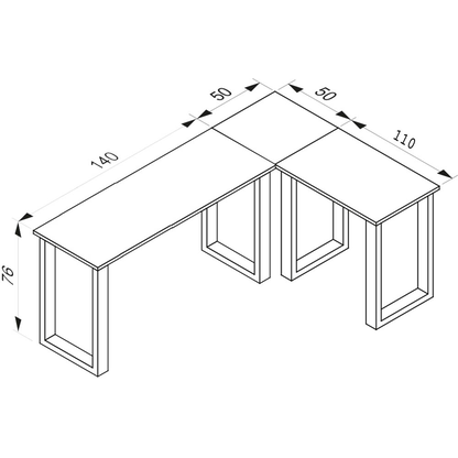 Artikelbild 2 für VCM my office Lona Schreibtisch honig-eiche L-Form, U-Fuß-Gestell silber 190,0 x 50,0/160,0 cm, Artikelnummer 268658