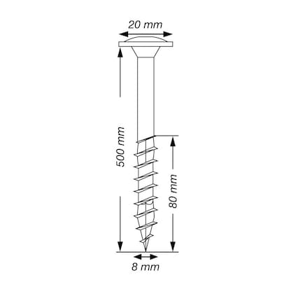 Artikelbild 6 für SPAX® Holzbauschrauben T40 Tellerkopf WIROX 0251010805005 8 mm x 500 mm, 25 St., Artikelnummer 398176